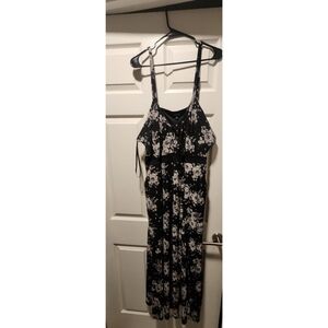 Floral Black and White Women's Dress